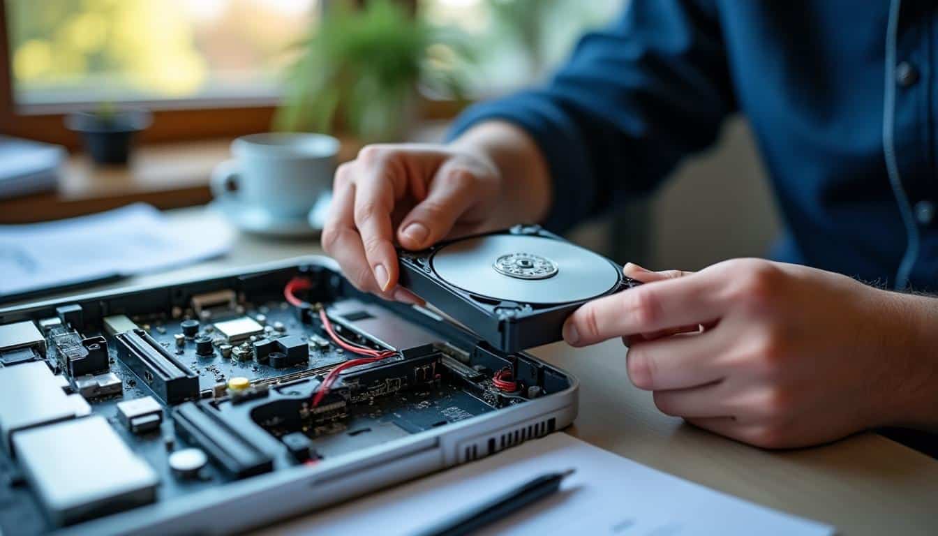 Illustration: Préparer l’installation et brancher un disque dur interne sur un ordinateur
