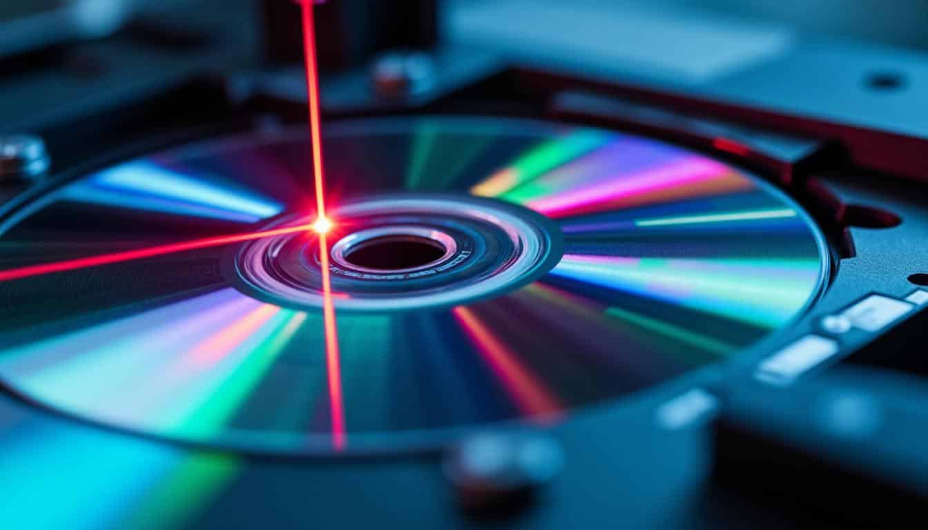 Illustration: Principe de fonctionnement optique et rôle du laser dans un lecteur graveur DVD