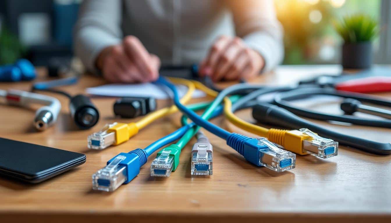 Illustration: Les types de câbles et de connecteurs dans la connectique réseau