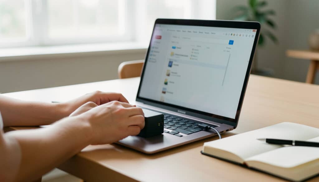 Brancher un disque dur externe et accéder aux fichiers